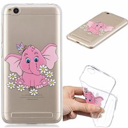 Tiny Pink Elephant Clear Varnish Soft Phone Back Cover for Xiaomi Redmi 5A