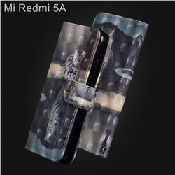 Tiger and Cat 3D Painted Leather Wallet Case for Xiaomi Redmi 5A