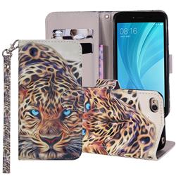Leopard 3D Painted Leather Phone Wallet Case Cover for Xiaomi Redmi 5A