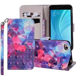 Colored Diamond 3D Painted Leather Phone Wallet Case Cover for Xiaomi Redmi 5A