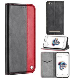 Classic Business Ultra Slim Magnetic Sucking Stitching Flip Cover for Xiaomi Redmi 5A - Red