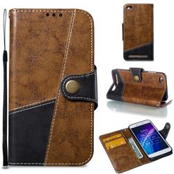 Retro Magnetic Stitching Wallet Flip Cover for Xiaomi Redmi 5A - Brown