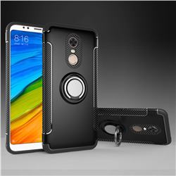 Armor Anti Drop Carbon PC + Silicon Invisible Ring Holder Phone Case for Mi Xiaomi Redmi 5 Plus - Black