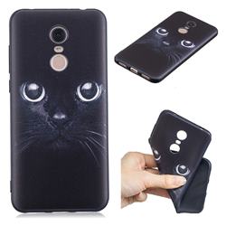 Bearded Feline 3D Embossed Relief Black TPU Cell Phone Back Cover for Mi Xiaomi Redmi 5 Plus