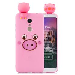 Small Pink Pig Soft 3D Climbing Doll Soft Case for Mi Xiaomi Redmi 5 Plus