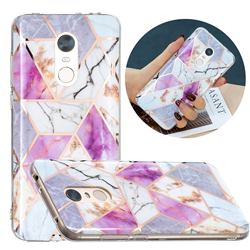 Purple and White Painted Marble Electroplating Protective Case for Mi Xiaomi Redmi 5 Plus
