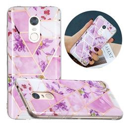 Purple Flower Painted Marble Electroplating Protective Case for Mi Xiaomi Redmi 5 Plus