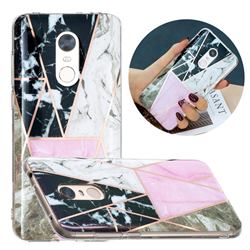 Pink and Black Painted Marble Electroplating Protective Case for Mi Xiaomi Redmi 5 Plus