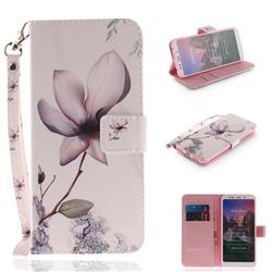 Magnolia Flower Hand Strap Leather Wallet Case for Mi Xiaomi Redmi 5 Plus