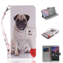 Pug Dog Hand Strap Leather Wallet Case for Mi Xiaomi Redmi 5 Plus