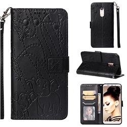 Embossing Fireworks Elephant Leather Wallet Case for Mi Xiaomi Redmi 5 Plus - Black