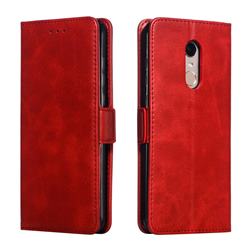 Retro Classic Calf Pattern Leather Wallet Phone Case for Mi Xiaomi Redmi 5 Plus - Red