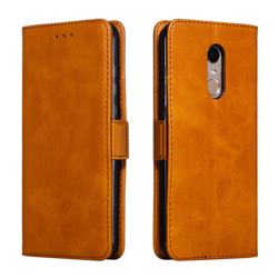 Retro Classic Calf Pattern Leather Wallet Phone Case for Mi Xiaomi Redmi 5 Plus - Yellow