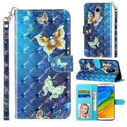 Rankine Butterfly 3D Leather Phone Holster Wallet Case for Mi Xiaomi Redmi 5 Plus