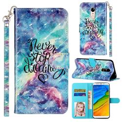 Blue Starry Sky 3D Leather Phone Holster Wallet Case for Mi Xiaomi Redmi 5 Plus