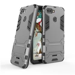Armor Premium Tactical Grip Kickstand Shockproof Dual Layer Rugged Hard Cover for Mi Xiaomi Redmi 6 - Gray