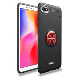 Auto Focus Invisible Ring Holder Soft Phone Case for Mi Xiaomi Redmi 6 - Black Red