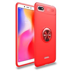 Auto Focus Invisible Ring Holder Soft Phone Case for Mi Xiaomi Redmi 6 - Red