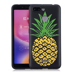 Big Pineapple 3D Embossed Relief Black Soft Back Cover for Mi Xiaomi Redmi 6
