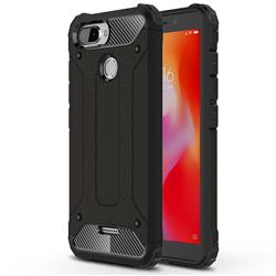 King Kong Armor Premium Shockproof Dual Layer Rugged Hard Cover for Mi Xiaomi Redmi 6 - Black Gold