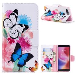 Vivid Flying Butterflies Leather Wallet Case for Mi Xiaomi Redmi 6