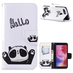 Hello Panda Leather Wallet Case for Mi Xiaomi Redmi 6