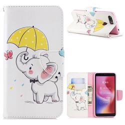 Umbrella Elephant Leather Wallet Case for Mi Xiaomi Redmi 6