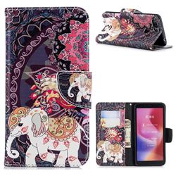 Totem Flower Elephant Leather Wallet Case for Mi Xiaomi Redmi 6