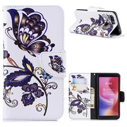 Butterflies and Flowers Leather Wallet Case for Mi Xiaomi Redmi 6