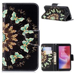Circle Butterflies Leather Wallet Case for Mi Xiaomi Redmi 6