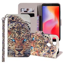 Leopard 3D Painted Leather Phone Wallet Case Cover for Mi Xiaomi Redmi 6