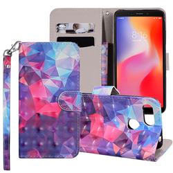 Colored Diamond 3D Painted Leather Phone Wallet Case Cover for Mi Xiaomi Redmi 6
