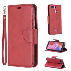 Classic Sheepskin PU Leather Phone Wallet Case for Mi Xiaomi Redmi 6 - Red