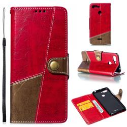Retro Magnetic Stitching Wallet Flip Cover for Mi Xiaomi Redmi 6 - Rose Red
