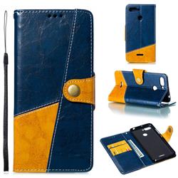 Retro Magnetic Stitching Wallet Flip Cover for Mi Xiaomi Redmi 6 - Blue