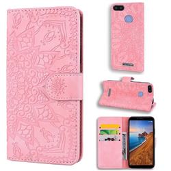 Retro Embossing Mandala Flower Leather Wallet Case for Mi Xiaomi Redmi 6 - Pink