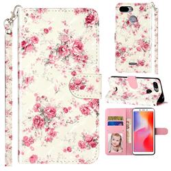 Rambler Rose Flower 3D Leather Phone Holster Wallet Case for Mi Xiaomi Redmi 6