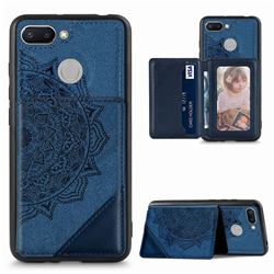 Mandala Flower Cloth Multifunction Stand Card Leather Phone Case for Mi Xiaomi Redmi 6 - Blue