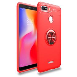 Auto Focus Invisible Ring Holder Soft Phone Case for Mi Xiaomi Redmi 6A - Red