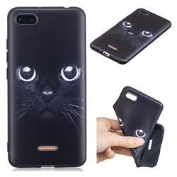 Bearded Feline 3D Embossed Relief Black TPU Cell Phone Back Cover for Mi Xiaomi Redmi 6A