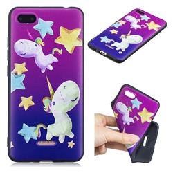 Pony 3D Embossed Relief Black TPU Cell Phone Back Cover for Mi Xiaomi Redmi 6A