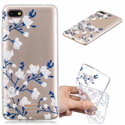Magnolia Flower Clear Varnish Soft Phone Back Cover for Mi Xiaomi Redmi 6A