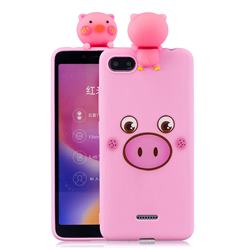 Small Pink Pig Soft 3D Climbing Doll Soft Case for Mi Xiaomi Redmi 6A
