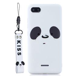 White Feather Panda Soft Kiss Candy Hand Strap Silicone Case for Mi Xiaomi Redmi 6A