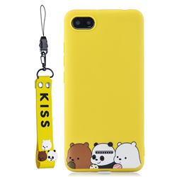 Yellow Bear Family Soft Kiss Candy Hand Strap Silicone Case for Mi Xiaomi Redmi 6A