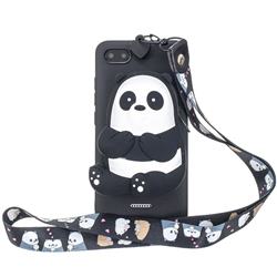 Cute Panda Neck Lanyard Zipper Wallet Silicone Case for Mi Xiaomi Redmi 6A