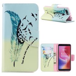 Feather Bird Leather Wallet Case for Mi Xiaomi Redmi 6A