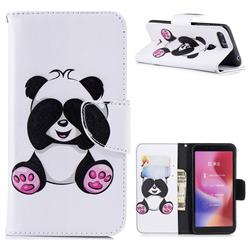 Lovely Panda Leather Wallet Case for Mi Xiaomi Redmi 6A
