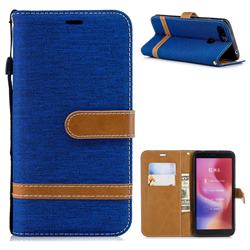 Jeans Cowboy Denim Leather Wallet Case for Mi Xiaomi Redmi 6A - Sapphire