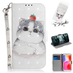 Cute Tomato Cat 3D Painted Leather Wallet Phone Case for Mi Xiaomi Redmi 6A